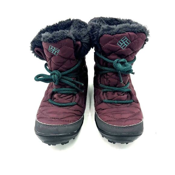Columbia Waterproof Purple Nylon/ Faux Fur Lace Up Boots, GUC, Sz Kids 1 (K1-A) - Picture 3 of 9